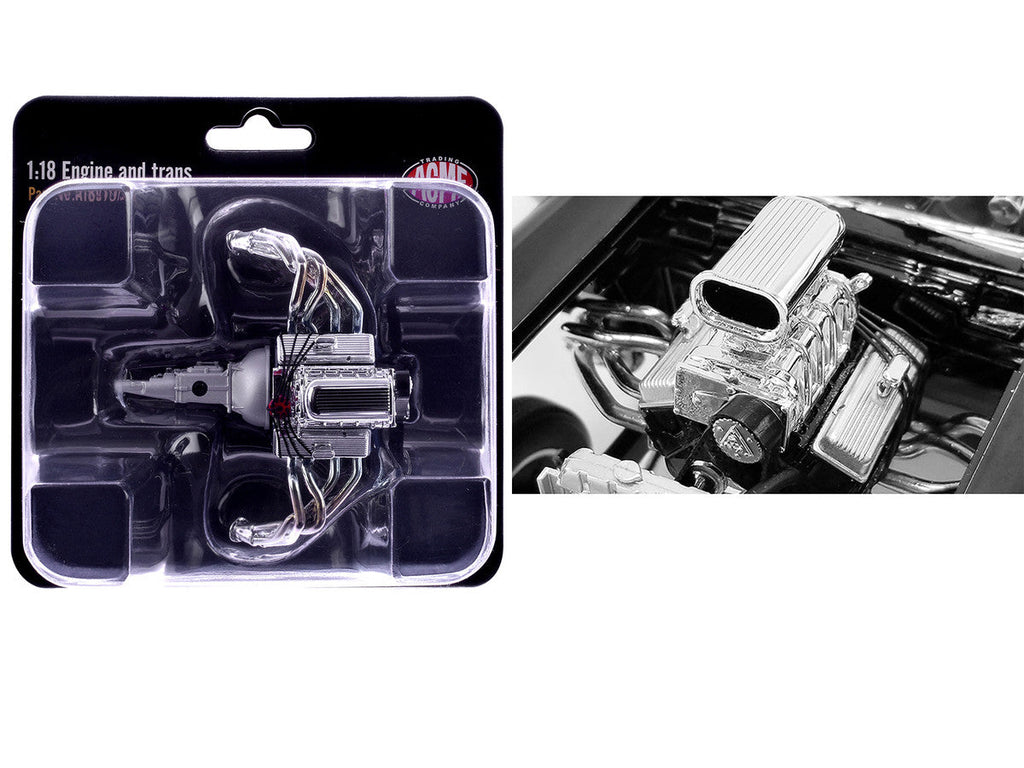 Blown 427 Engine & Transmission Replica from "1957 Chevrolet 150 Gasser" 1/18 Model by ACME
