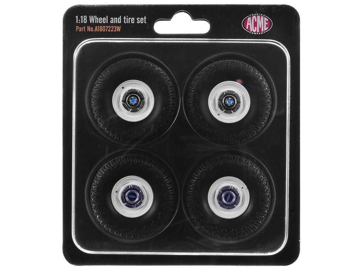 "35 Inch Offroad" Wheel and Tire Set of 4 pieces from 1967 Chevrolet K-10 Pickup Truck for 1/18 Scale Models by ACME