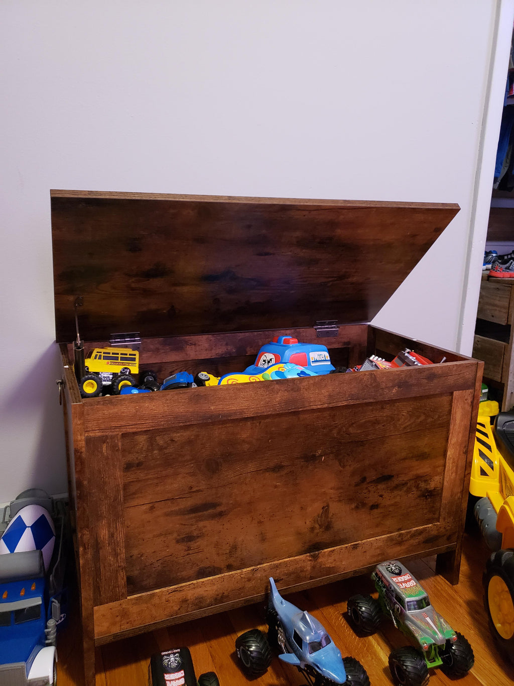 Storage Chest Sturdy Entryway Storage Bench, Wood Look Accent Furniture, Easy Assembly Oak White