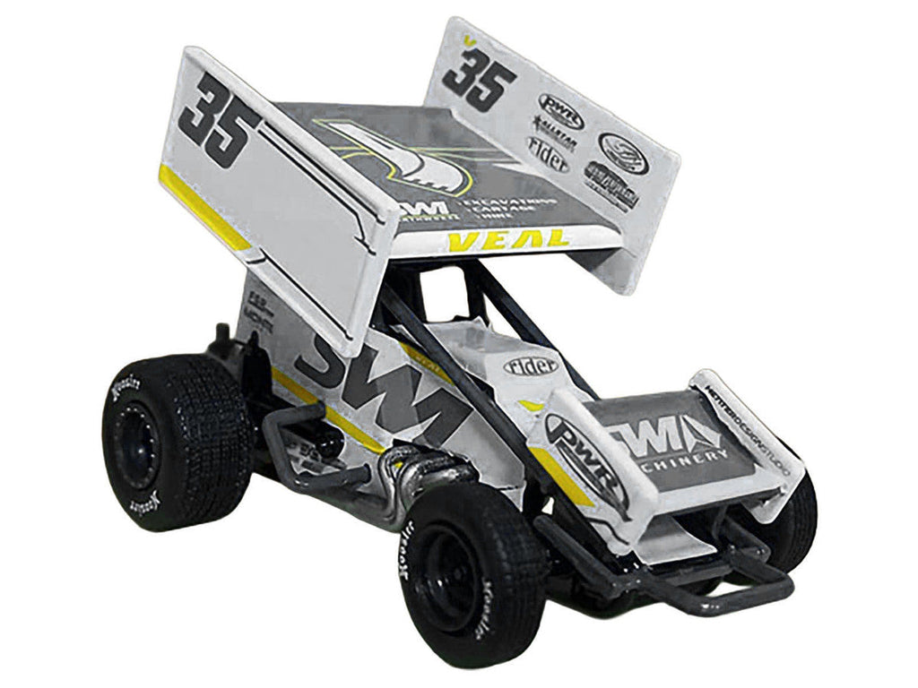 Winged Sprint Car #35 Jamie Veal "SWI Earthworks" White (2025) 1/50 Diecast Model Car by ACME