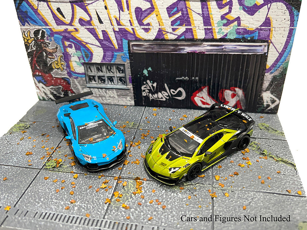 "American Diorama X INK BMBRS - LA Graffiti" Street Art Diorama for 1/64 Scale Models by American Diorama
