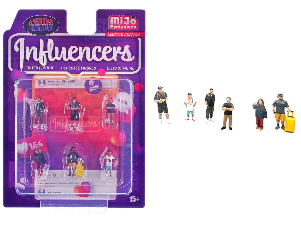 "Influencers" 6 piece Diecast Figure Set Limited Edition for 1/64 Scale Models by American Diorama