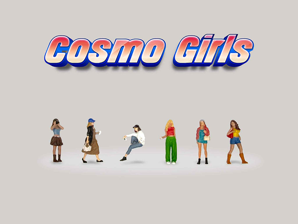 "Cosmo Girls" 6 piece Diecast Figure Set (6 Figures) Limited Edition for 1/64 Scale Models by American Diorama