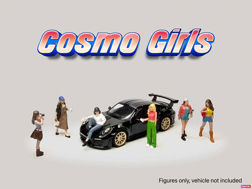 "Cosmo Girls" 6 piece Diecast Figure Set (6 Figures) Limited Edition for 1/64 Scale Models by American Diorama