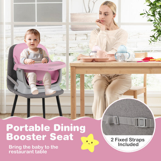 16-in-1 Baby High Chair with Activity Center and Booster Seat for Babies and Toddlers-Pink - Color: Pink
