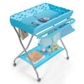 Baby Changing Table with Safety Belt and 4-side Defence-Gray