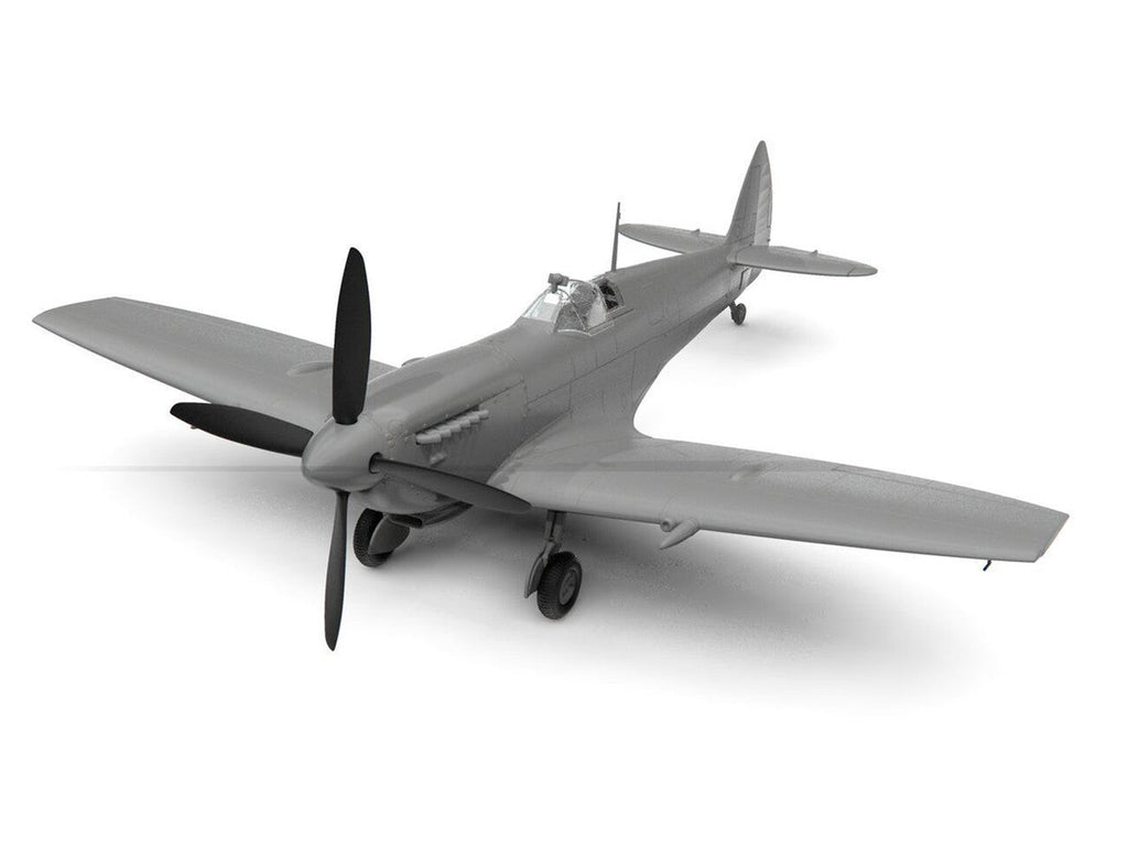 Level 2 Model Kit Supermarine Spitfire Mk.IXe Fighter Aircraft with 3 Scheme Options 1/48 Plastic Model Kit by Airfix