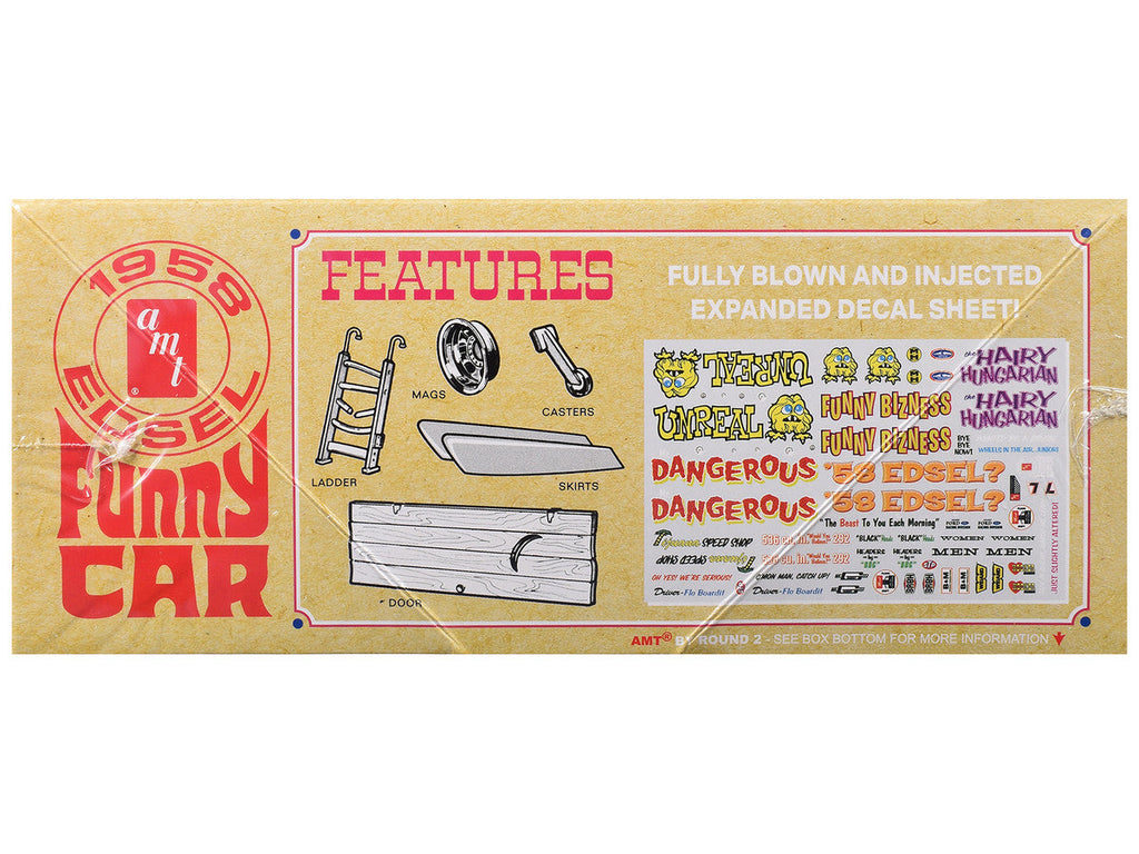 Skill 2 Model Kit of 1958 Edsel Funny Car "Unreal" 1/25 Scale Model by AMT