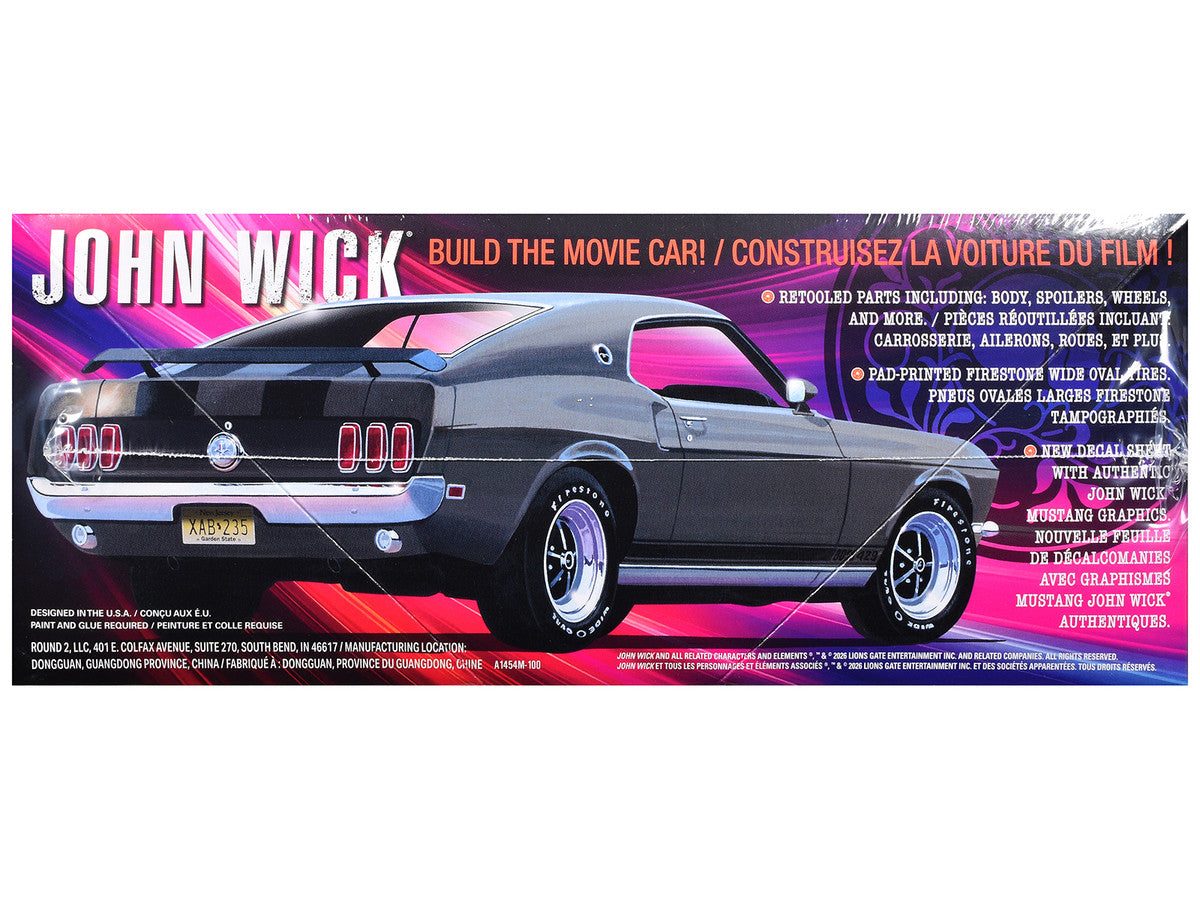 Skill 2 Model Kit 1969 Ford Mustang "John Wick" (2014) Movie 1/25 Plastic Model by AMT