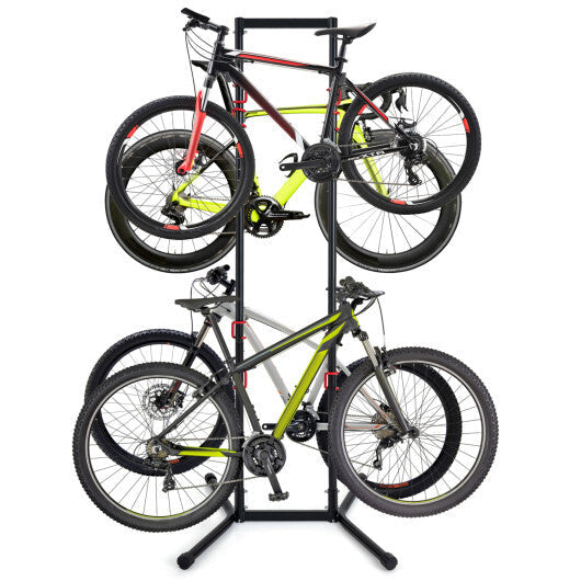 Adjustable Bike Storage Rack with Vertical Stand for 4 Bikes and Garage