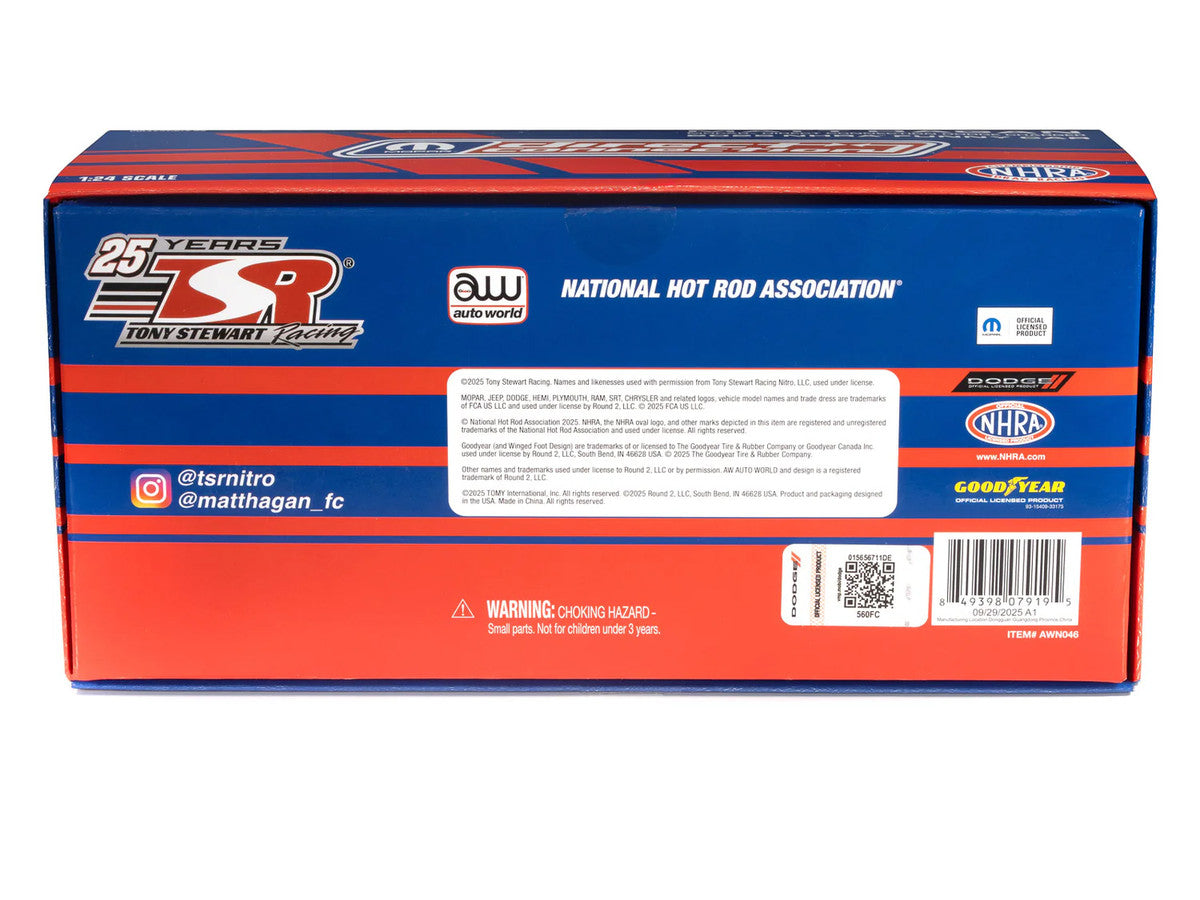 Dodge Charger NHRA Funny Car Matt Hagan "MOPAR Direct Connection" (2025) Limited Edition 1/24 Diecast Model Car by Auto World