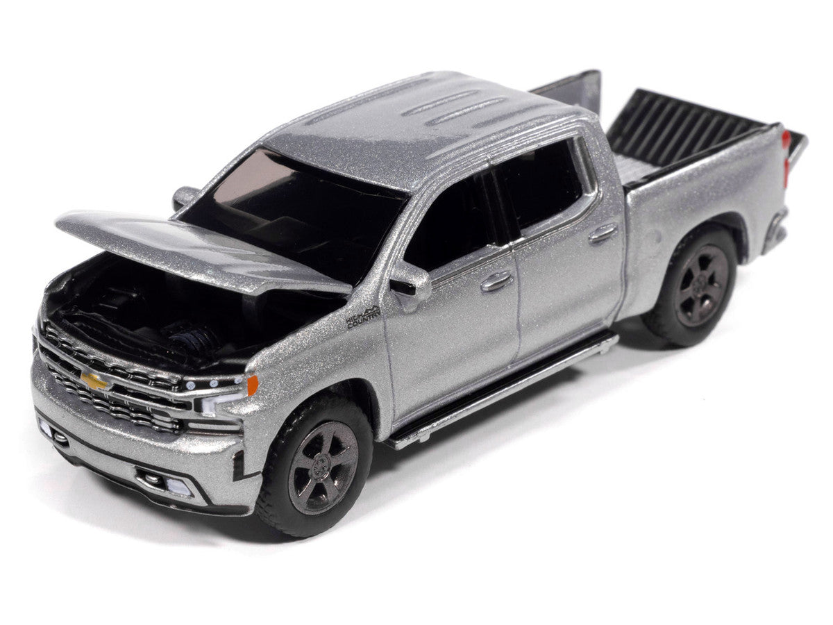2019 Chevrolet Silverado High Country Pickup Truck Silver Ice Metallic "Muscle Trucks" Series 1/64 Diecast Model Car by Auto World