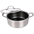 Brentwood 5 Quart 3-Ply Hybrid Non-Stick Stainless Steel Dutch Oven with Tempered Glass Lid