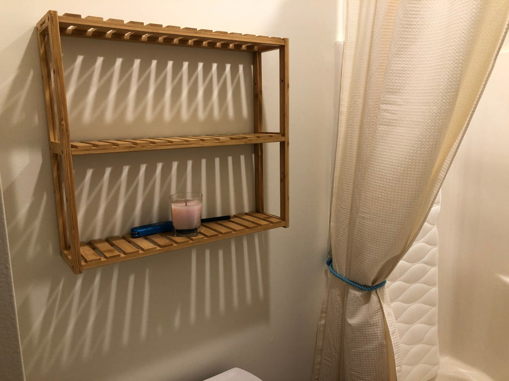 Adjustable Bamboo Rack Multifunctional Bathroom Kitchen Living Room Holder 3-Tier Utility Storage Shelf