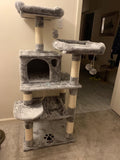 Cat Tree with Sisal-Covered Scratching Posts | Plush Perches | 55" Multi-Level