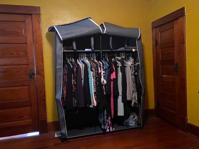Closet Storage Organizer, Portable Wardrobe with Hanging Rods, Clothes Rack