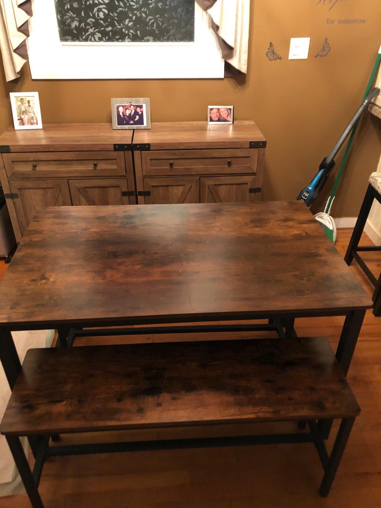 Industrial Rustic Brown & Black Dining Table