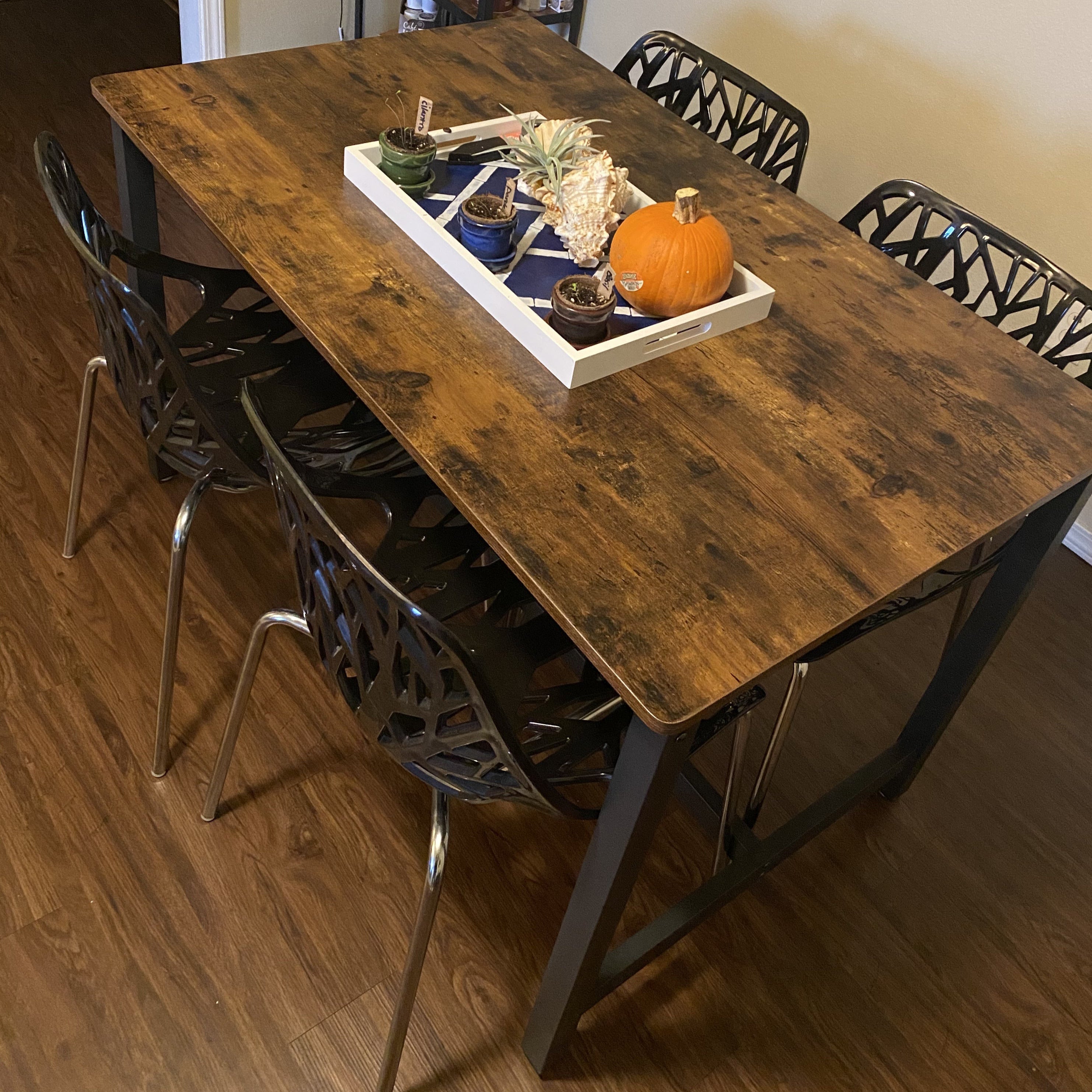 Industrial Rustic Brown & Black Dining Table