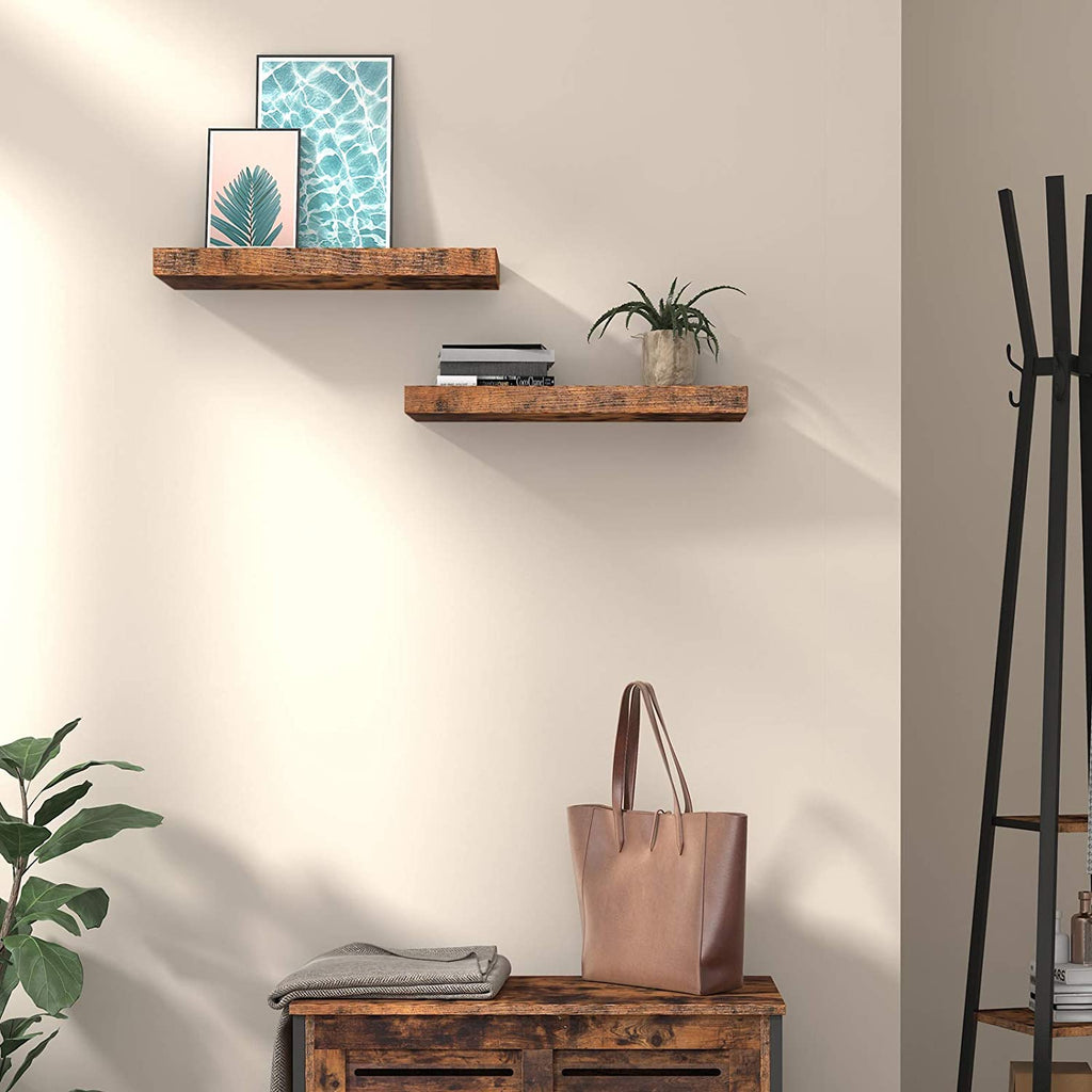 Floating Shelves, Wall Shelf Set of 2, 15.7 inch Hanging Shelf with Invisible Brackets