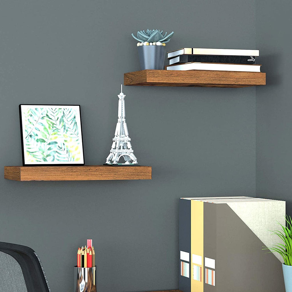 Floating Shelves, Wall Shelf Set of 2, 15.7 inch Hanging Shelf with Invisible Brackets