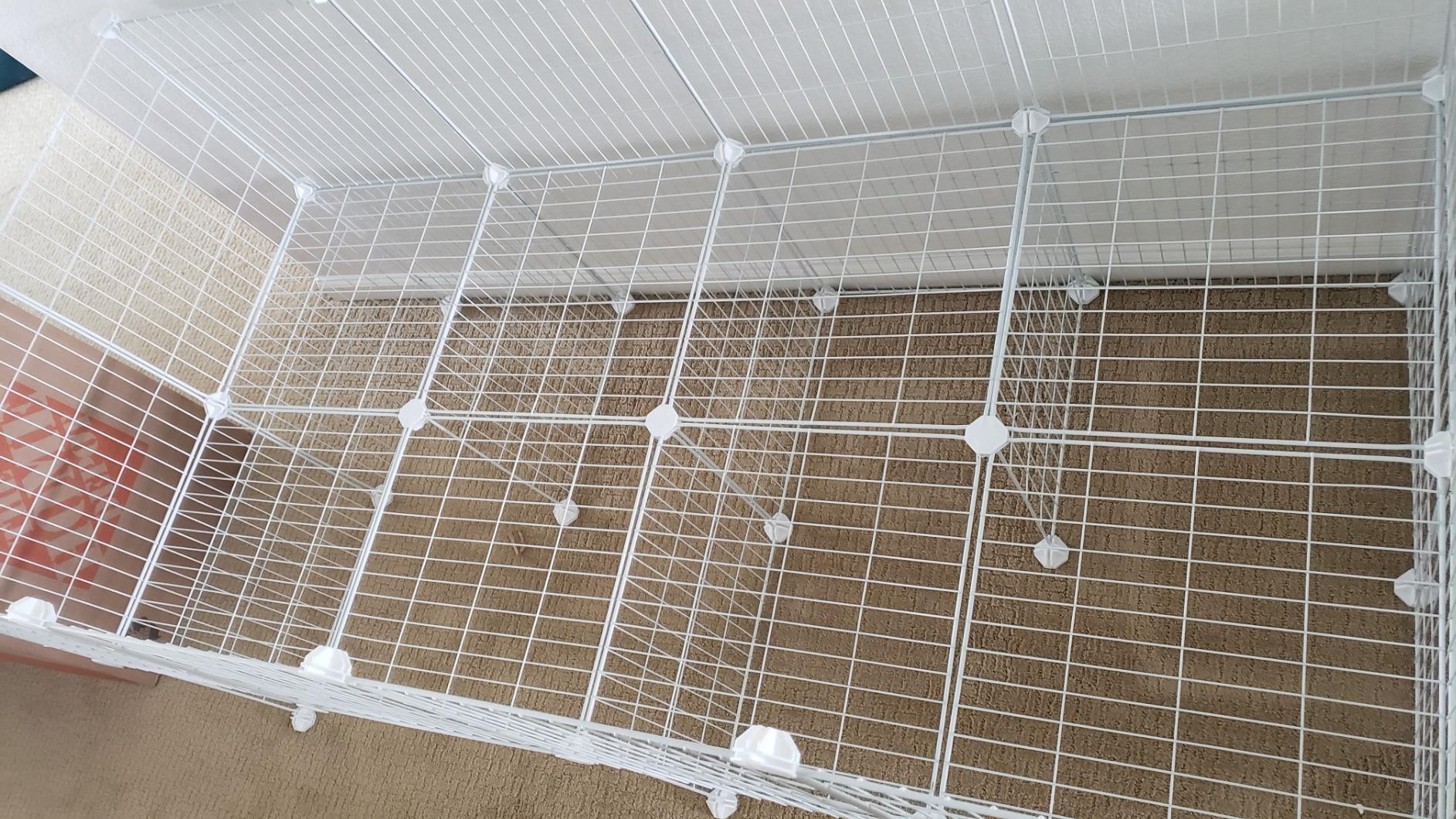 Pet Playpen Includes Cable Ties, Metal Wire Apartment-Style Two-Storey Bunny Fence and Kennel