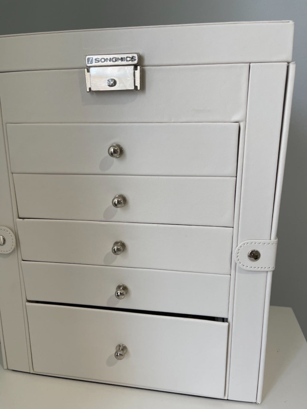 Jewelry Box, 6-Tier Large Jewelry Case with Drawers, Mirror and Lock