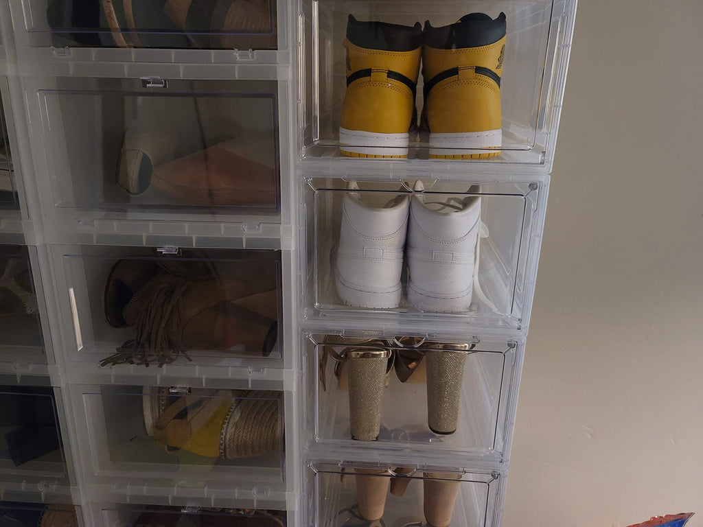 Shoe Boxes, Clear Shoe Organizers, Set of 12