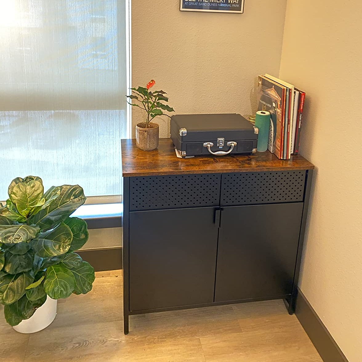 Storage Sideboard, Buffet Table with Adjustable Shelves, Floor Storage Cupboard