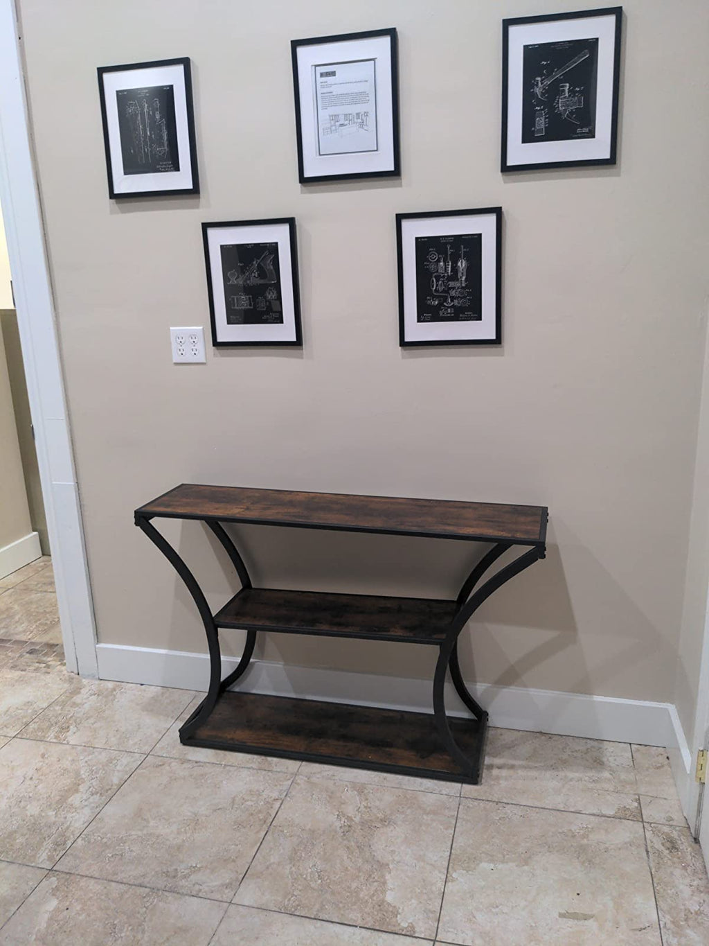 Console Table, Sofa Table, Entryway Table with Curved Frames