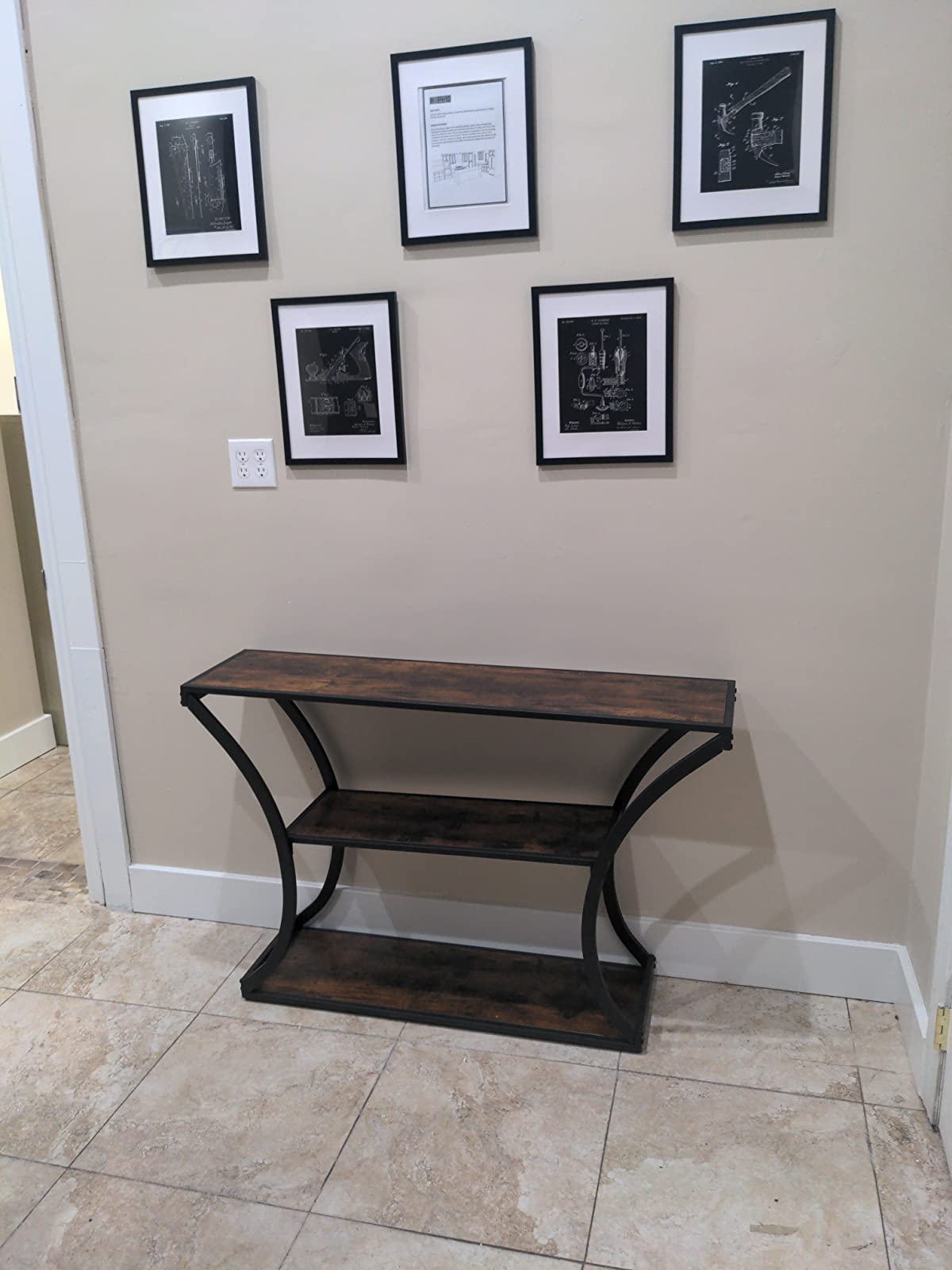 Console Table, Sofa Table, Entryway Table with Curved Frames