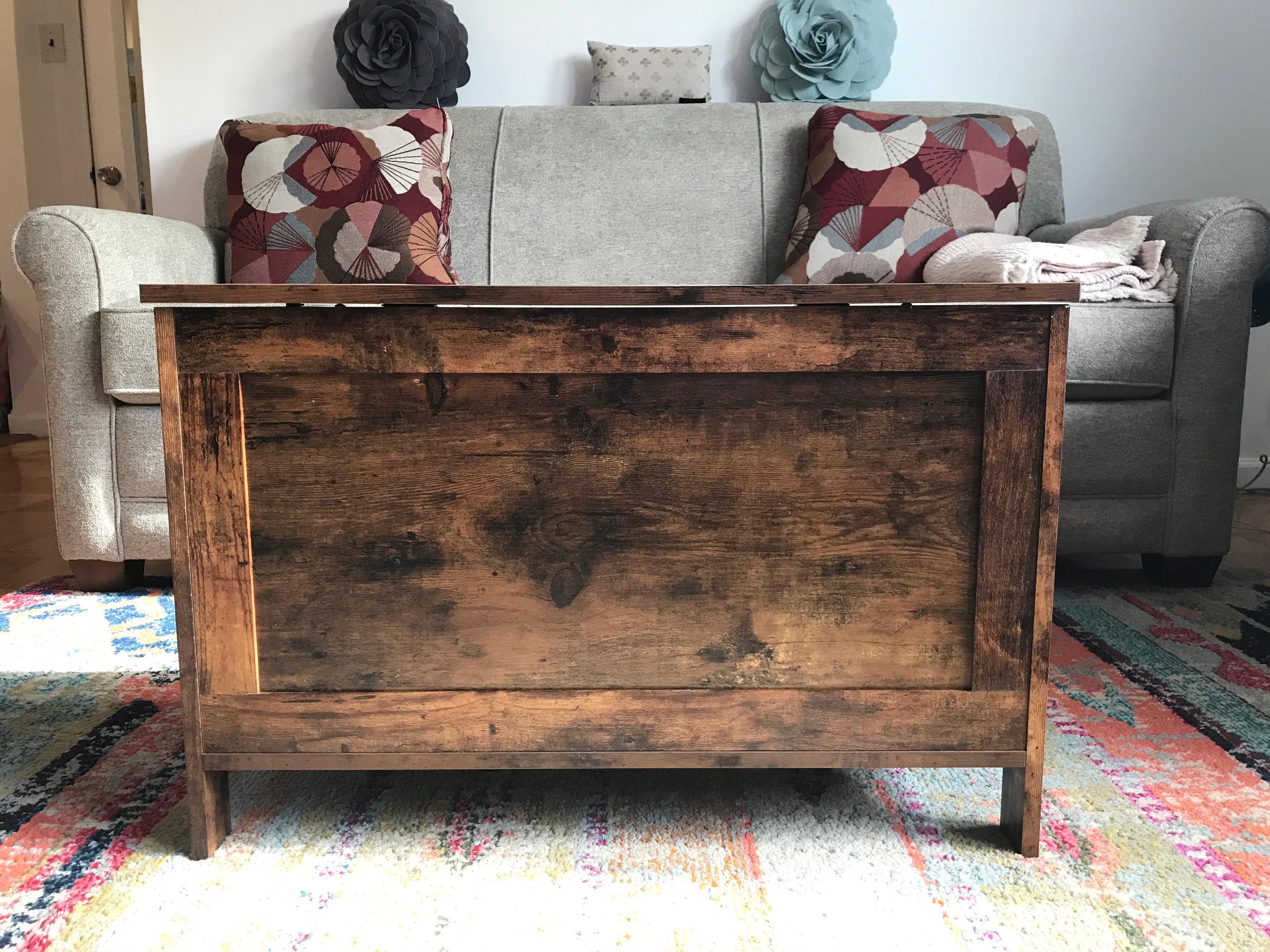 Storage Chest Sturdy Entryway Storage Bench, Wood Look Accent Furniture, Easy Assembly Oak White