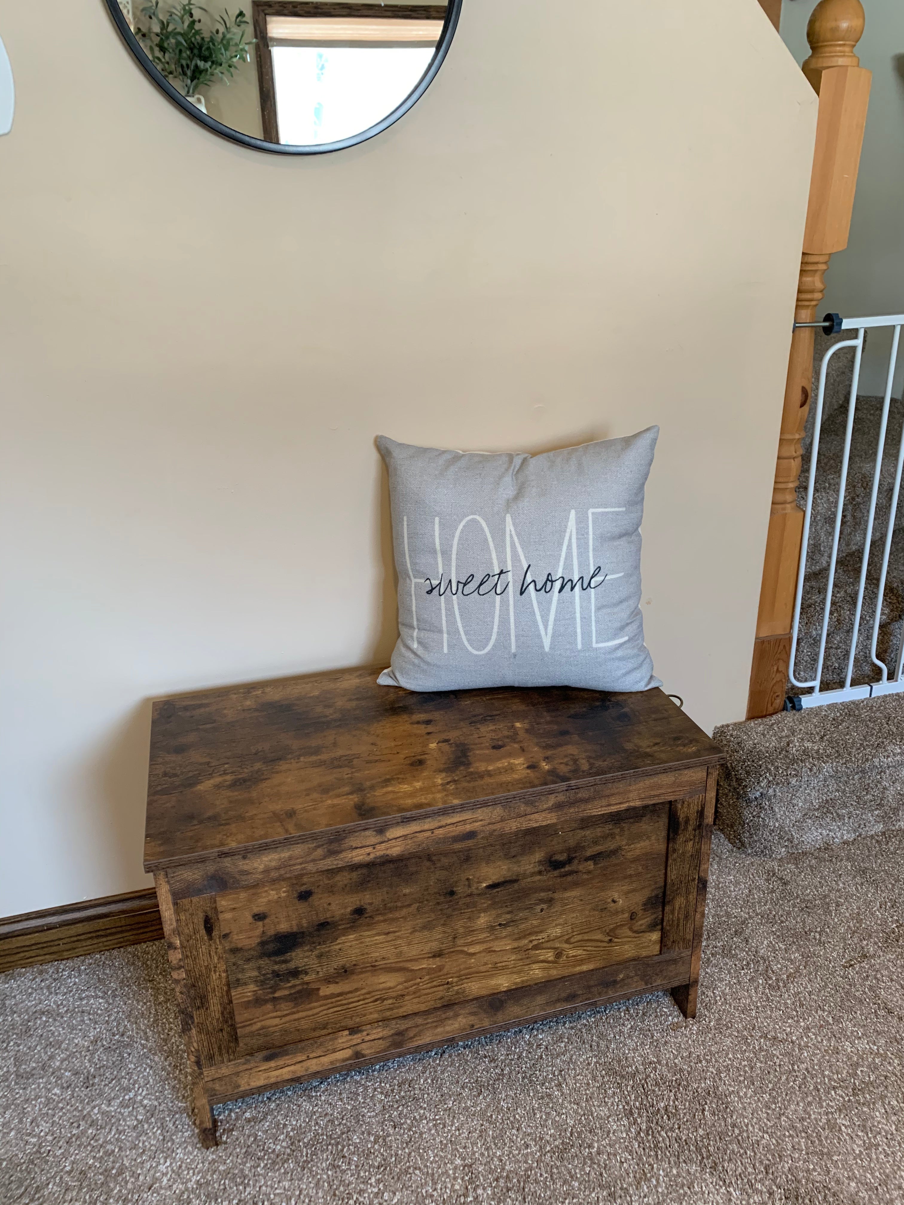 Storage Chest Sturdy Entryway Storage Bench, Wood Look Accent Furniture, Easy Assembly Oak White