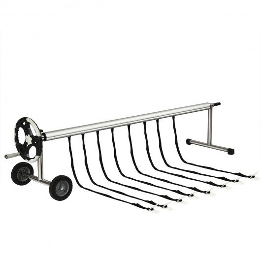 18 Ft Pool Cover Reel Set Aluminum In-ground Swimming Solar Cover Reel