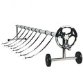 18 Ft Pool Cover Reel Set Aluminum In-ground Swimming Solar Cover Reel