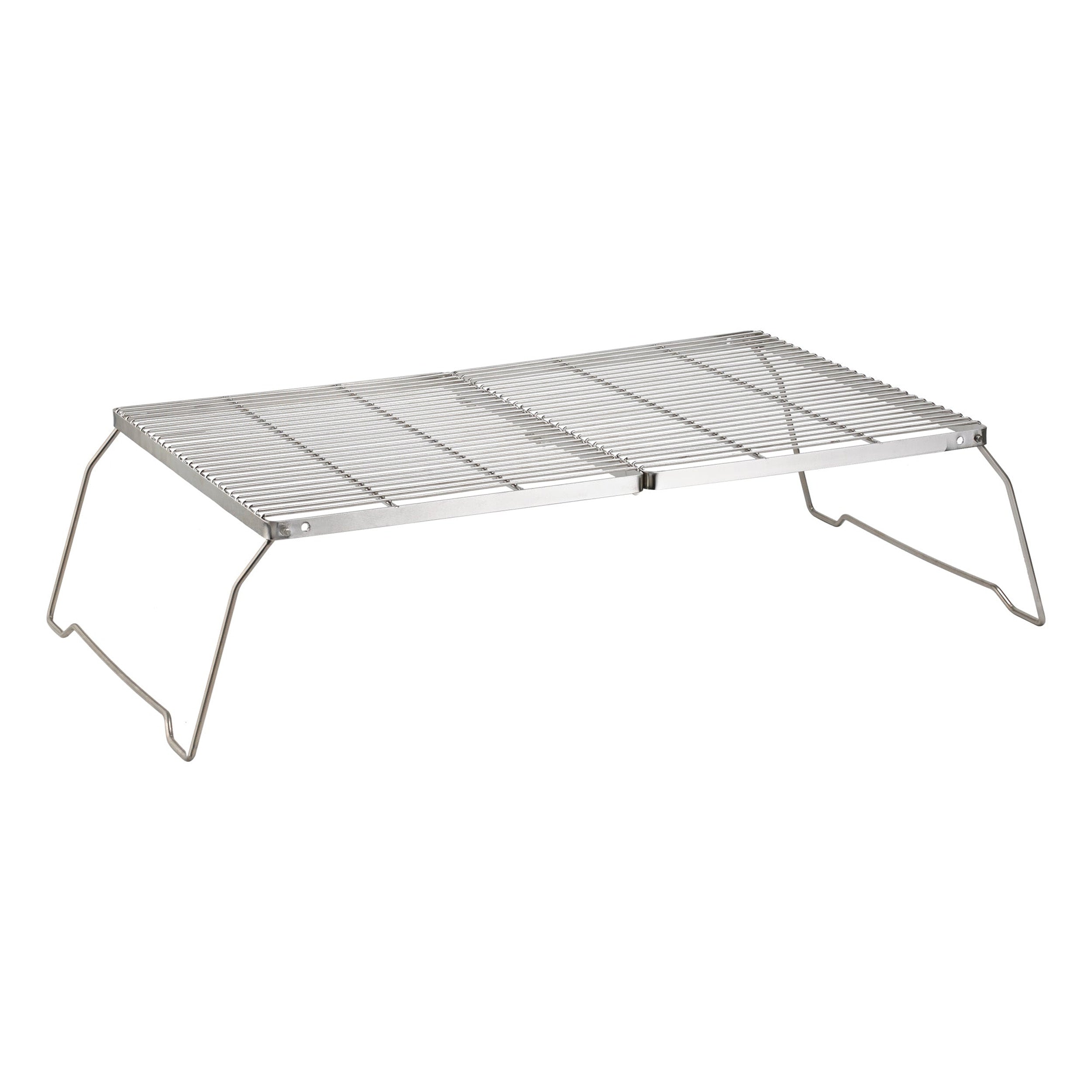 Brentwood 25 x 17 Inch Heavy Duty Stainless Steel Portable Folding Campfire Grill with Carry Bag