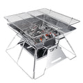 Brentwood 14 x 14 Inch Portable Stainless Steel Folding Charcoal BBQ Grill with Carry Bag
