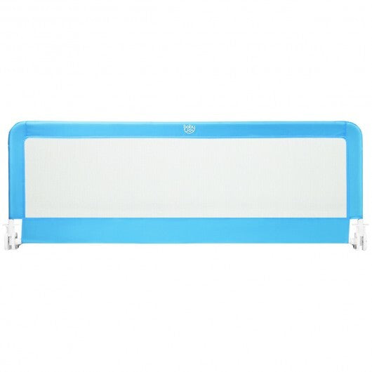 59 Inch Folding Breathable Baby Bed Rail Guard with Safety Strap-Blue - Color: Blue