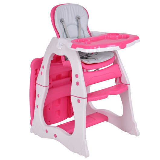 3 in 1 Infant Table and Chair Set Baby High Chair-Blue