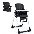 4-in-1 High Chair-Booster Seat with Adjustable Height and Recline-Black