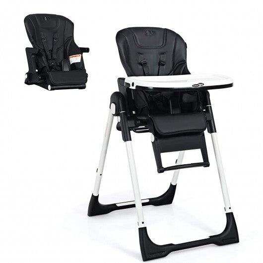 4-in-1 High Chair-Booster Seat with Adjustable Height and Recline-Black