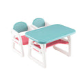 Kids Table and Chair Set with Building Blocks-Gray