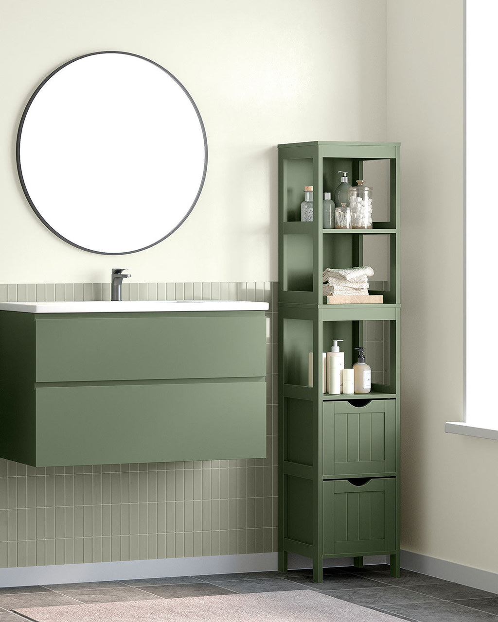 Bathroom Floor Cabinet, Bathroom Storage Organizer Rack Stand