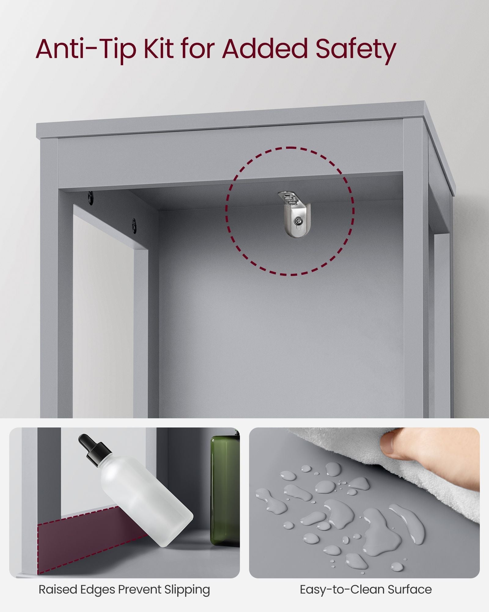 Bathroom Floor Cabinet with 2 Removable Drawers