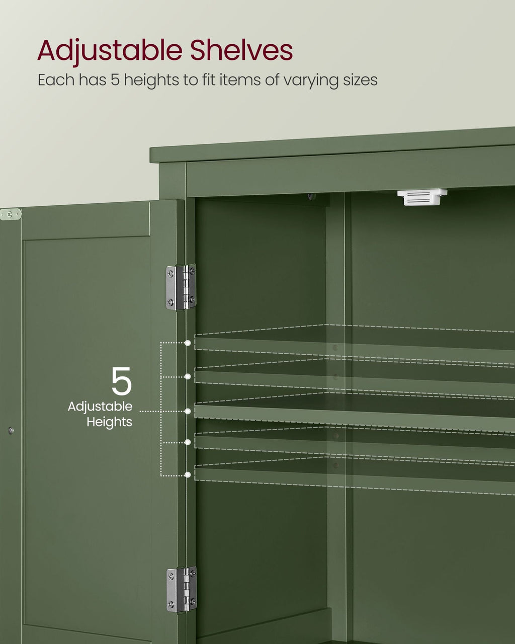 Bathroom Floor Storage Cabinet with 4 Doors