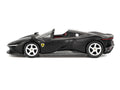 Ferrari Daytona SP3 Matt Black with White Stripes and Red Interior 1/64 Diecast Model Car by BBR
