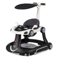 6-in-1 Baby Walker with Canopy Portable Activity Center Bouncer Rocker Combo with Music-White