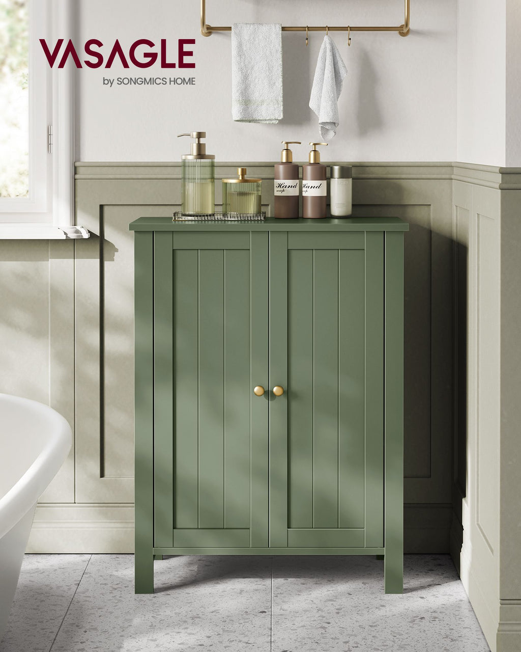 Bathroom Storage Unit with 2 Adjustable Shelves