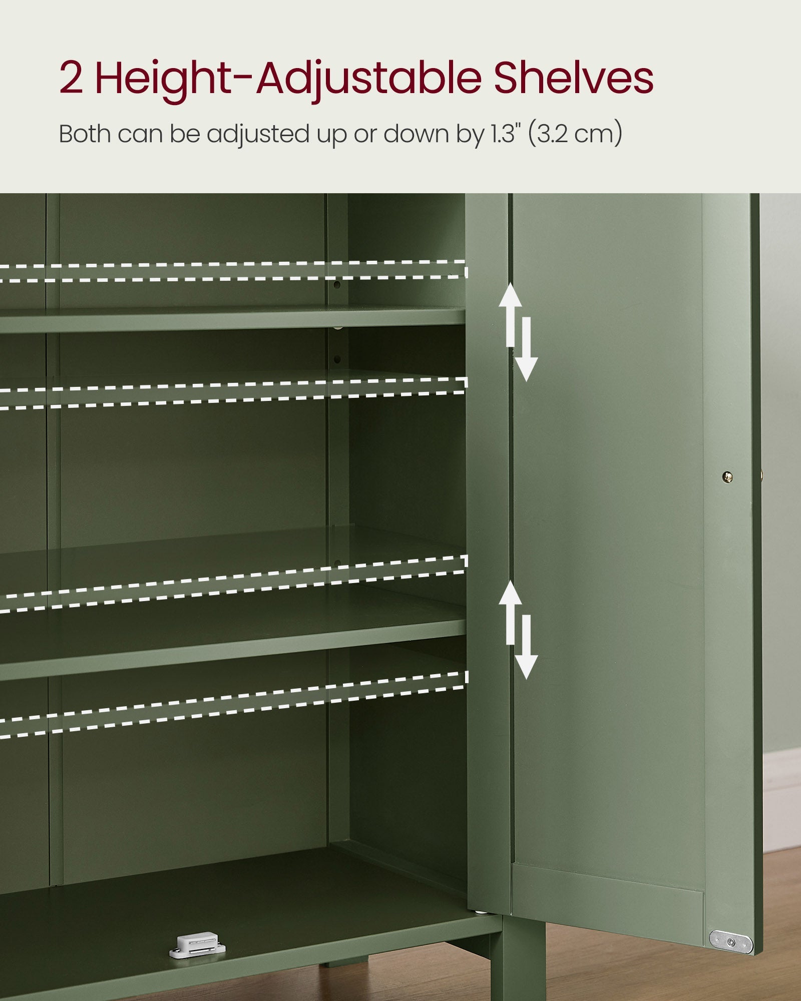 Bathroom Storage Unit with 2 Adjustable Shelves