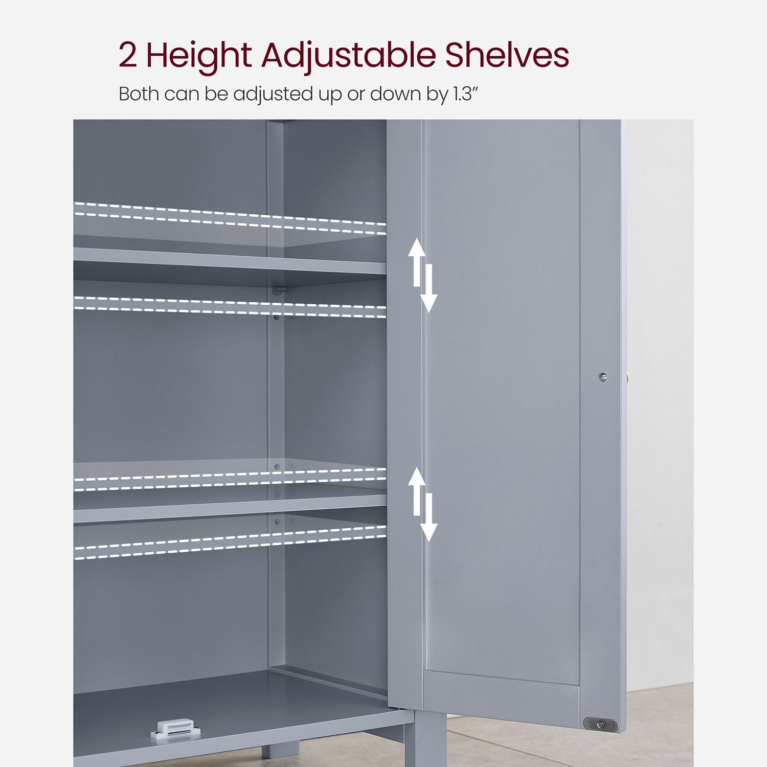 Bathroom Storage Unit with 2 Adjustable Shelves