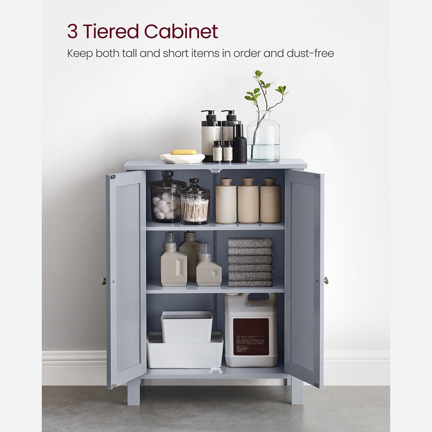 Bathroom Storage Unit with 2 Adjustable Shelves